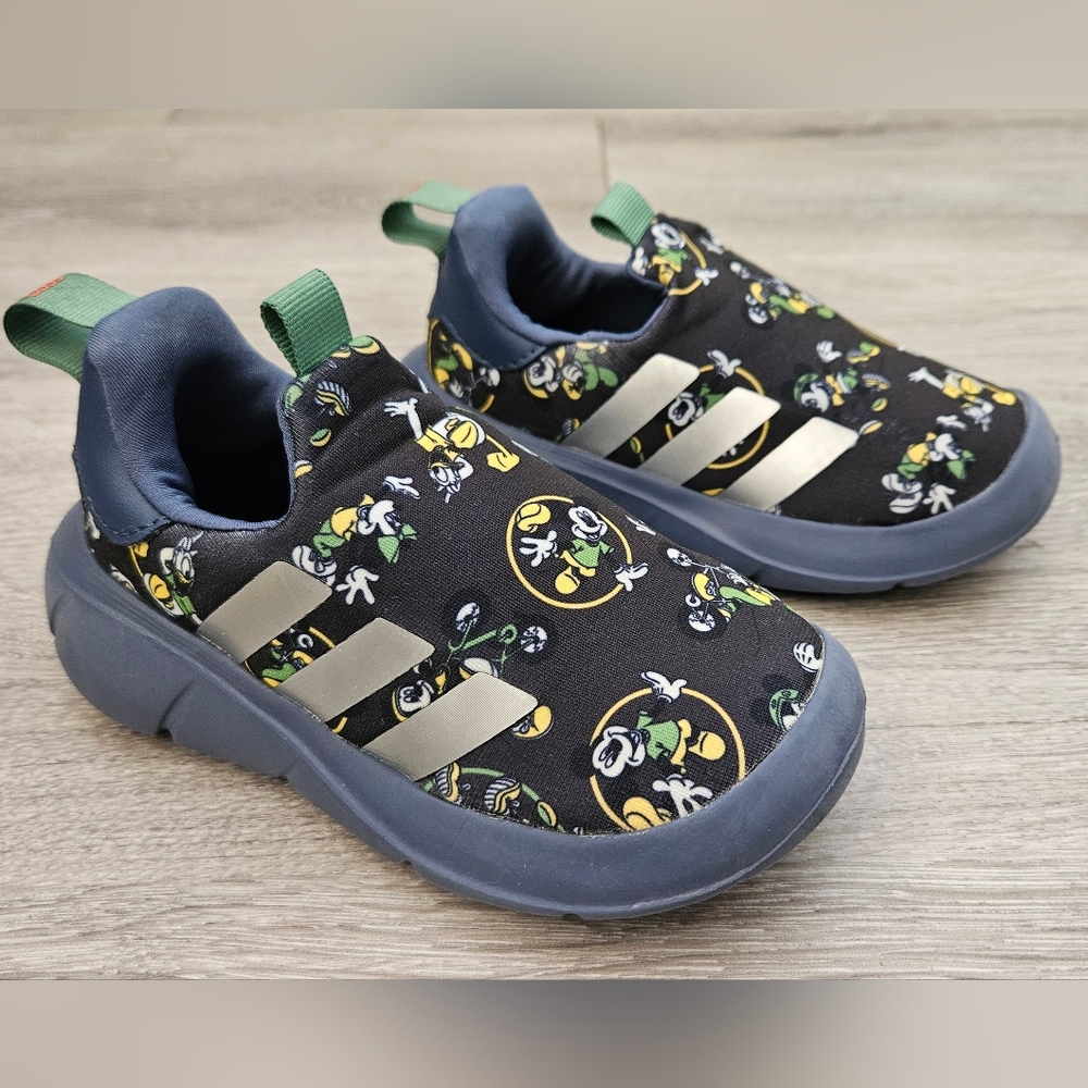 Adidas x Disney Mickey Mouse Monofit Toddler Slip-on Shoes Black Silver Size 8K